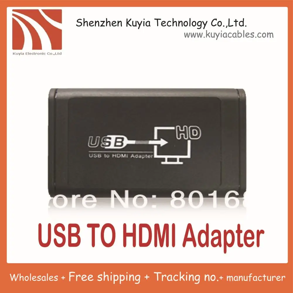 

Free shipping+ USB to HDMI Converter Deveice Through the USB to HDMI Adapter supports resolution up to 1920x1080 (1080P) 32bit