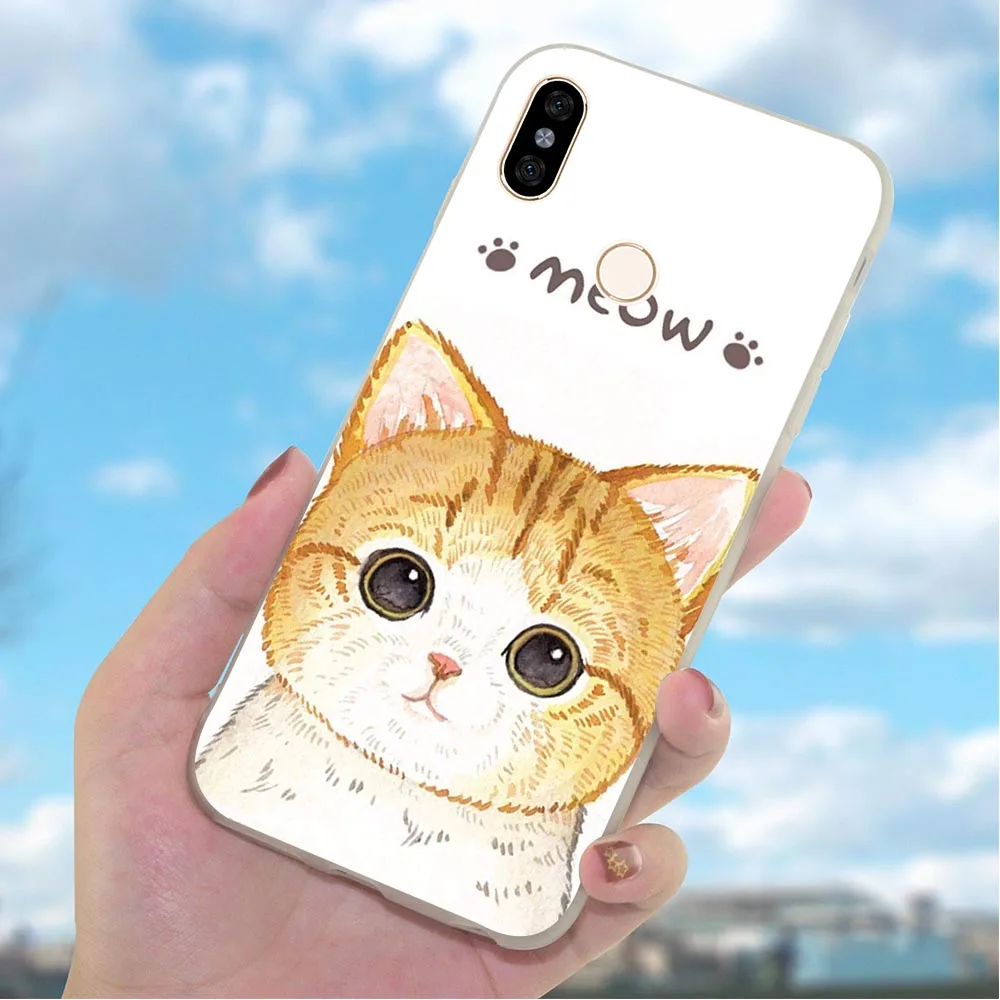 Мягкий ТПУ чехол для телефона Redmi 6A Meow Cat 4X 4A 5 Plus 5A Prime Note 6 Pro 7 Xiaomi Mi 8 Lite A2 A1 9 10se