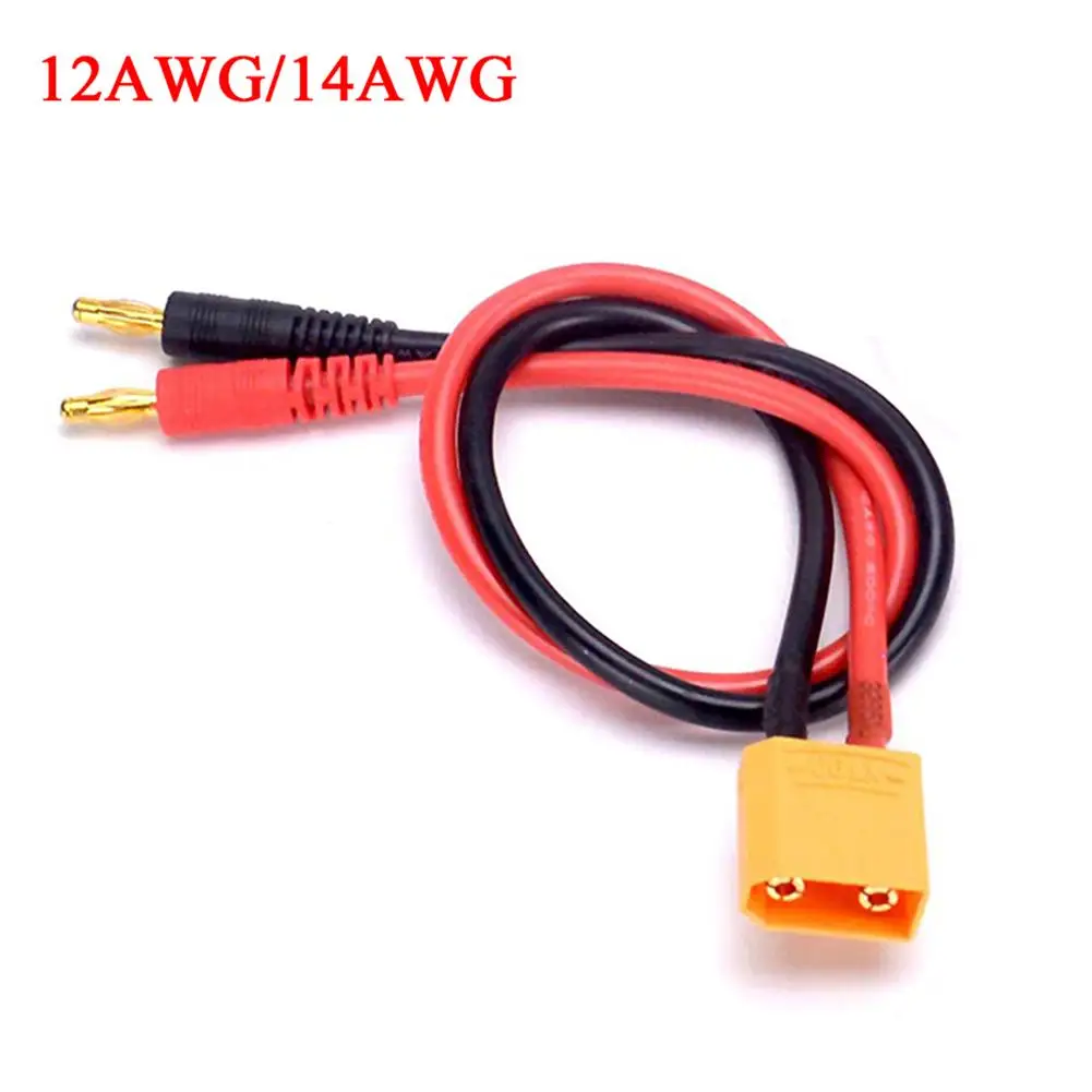 Зарядный кабель с банановыми штекерами XT90 4 мм 40 см 12AWG/14AWG для Imax B6|Детали и