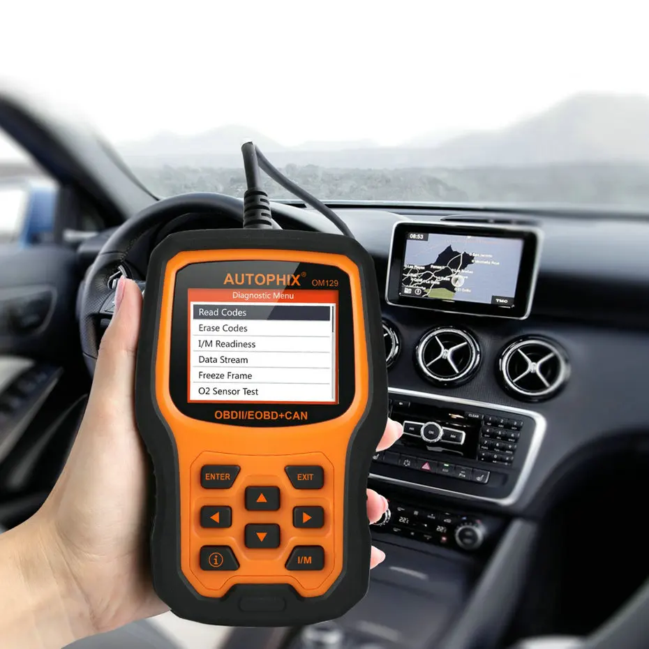 Autophix OM129 OBD2 Авто диагностический сканер мульти-Язык двигателя Батарея проверки данных в режиме реального времени ODB читатель Кода OBDII диагностический инструмент бесплатного обновления