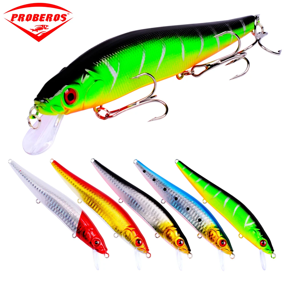 1PC Minnow Fishing Lure Plastic Hard Bass Baits 14cm 5.51"/23g 0.81oz with 4 Hooks Fishing