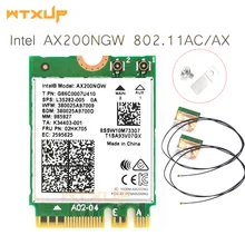 Двухдиапазонная 802.11ax для Intel WIfi 6 AX200 NGFF Wifi беспроводная карта AX200NGW MU-MIMO 5 ГГц до 2,4 Гбит/с Wifi+ BT 5,0 с антеннами
