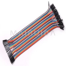 40pcs 20cm 2.54mm 1p-1p Pin Female to Female Color Breadboard Cable Jump Wire Jumper For Arduino Dupont cable