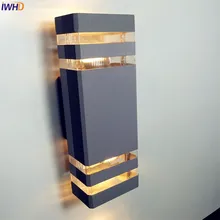 IWHD современный открытый настенный светильник водонепроницаемый сад крыльцо балкон открытый светильник ing настенные лампы светильник наружный светильник ing