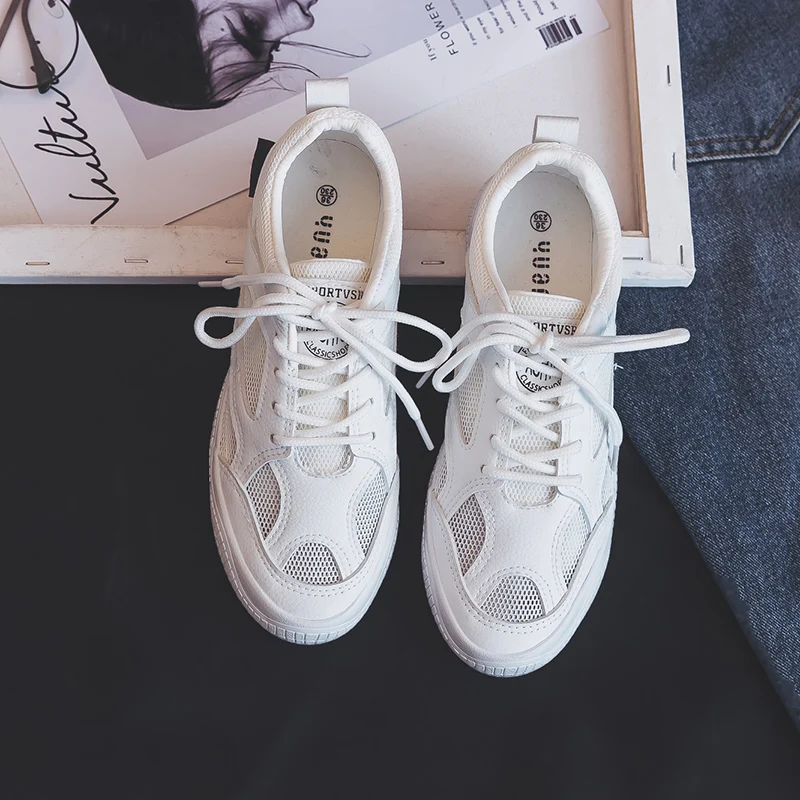 Женские летние кроссовки; дышащая сетчатая ткань; известный бренд; бежевая Повседневная обувь; кроссовки для девочек; белая весенняя обувь; универсальная обувь; Размеры 35-40