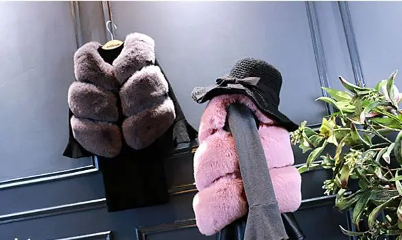 Детские осень-зима жилет детский меховой жилет для мальчиков и девочек Пальто с искусственным мехом Дети искусственного меха ткань одежда меховой жилет F70