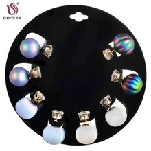 DANZE 4 пар/лот спереди и сзади женские серьги-гвоздики со стразами романтические женские серьги из полимеров ювелирные изделия для девочек женские подарки
