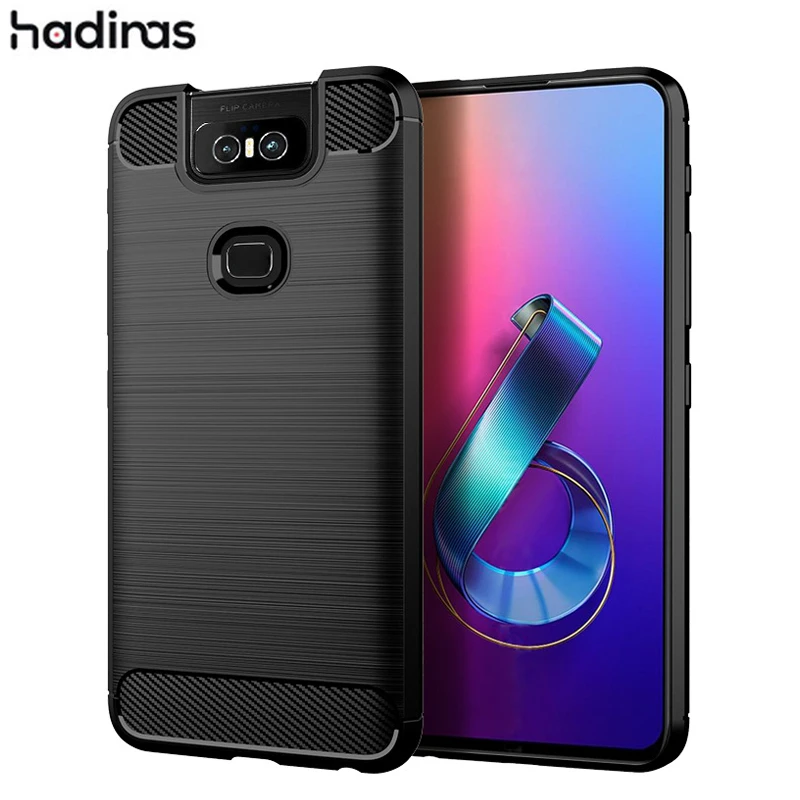 Мягкий силиконовый чехол Hadinas для ASUS zenfone 6 ZS630KL задняя крышка из углеродного