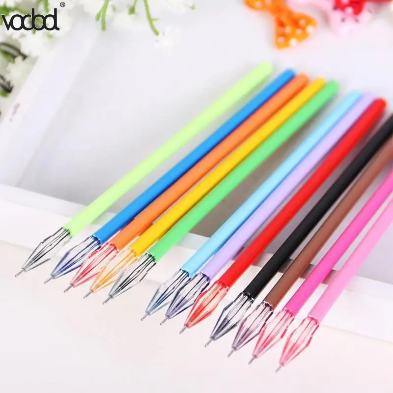 

12pcs/Set Candy Color Marker Pens Diamond Head Refills Roller Ball Gel Pen Glitter Writting Tool Stationery School Supplies Gift