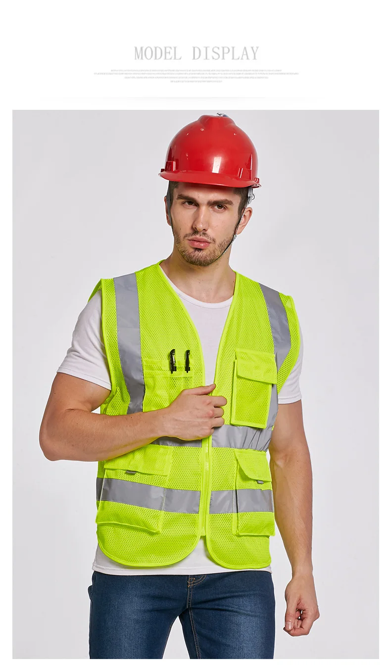 SFvest HI VIS VIZ жилет руководителя высокой видимости светоотражающий сетчатый жилет Мульти-карман жилет безопасности со светоотражающими полосками сетчатый жилет