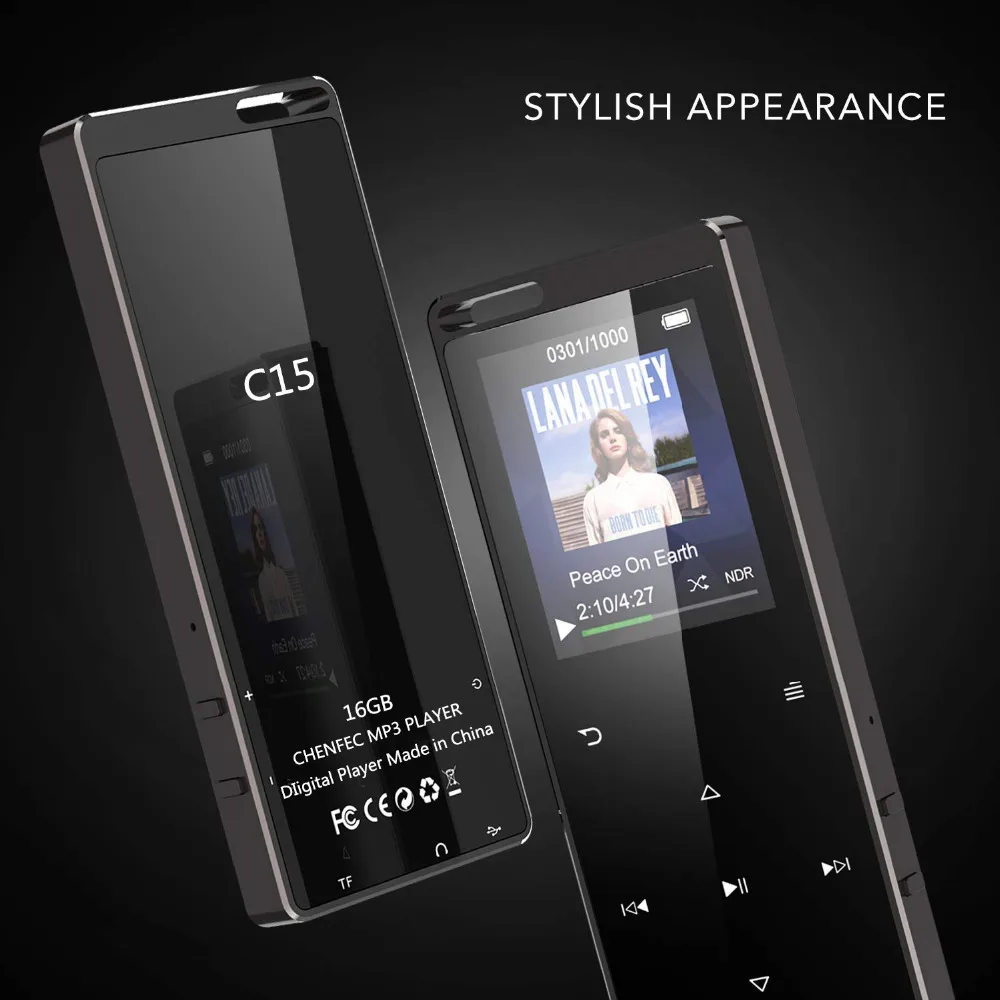 

Bluetooth MP4 Player 1.8In Screen Ultra-thin Lossless HiFi Music Player Touch Button With FM,Recording,16G Support Up To 128GB