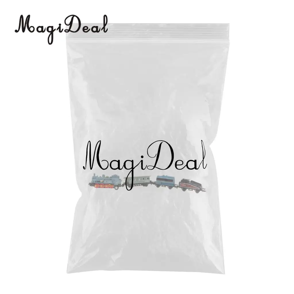 4Pcs Blue Mini Steam Train Set, 1 Locomotive Engine and 3 Railway Carriages, Kids Toddler Fun Toy Collectibles