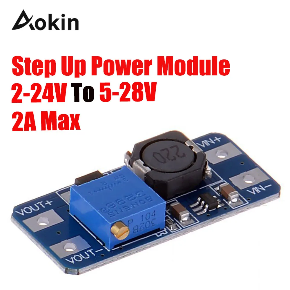 

DC-DC MT3608 DC Voltage Regulator Step Up Boost Converter Power Supply Module 2V-24V to 5V-28V 2A Max