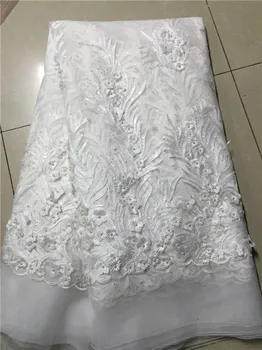 

african lace fabric wine with Beads sequins latest high quality african tulle lace fabric 5yard 2018 african guipure lace fabric