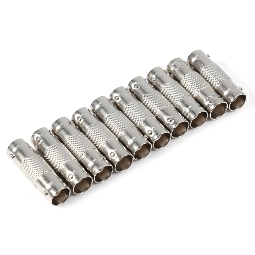 

10Pcs BNC Female to Female Inline Coupler Coax BNC Connector Extender for CCTV Camera Video Audio Applications
