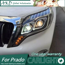 AKD автомобильный Стайлинг фара для фары для Toyota Prado 2013- Prado светодиодный фонарь DRL H7 D2H опция Ангел глаз биксеноновый луч