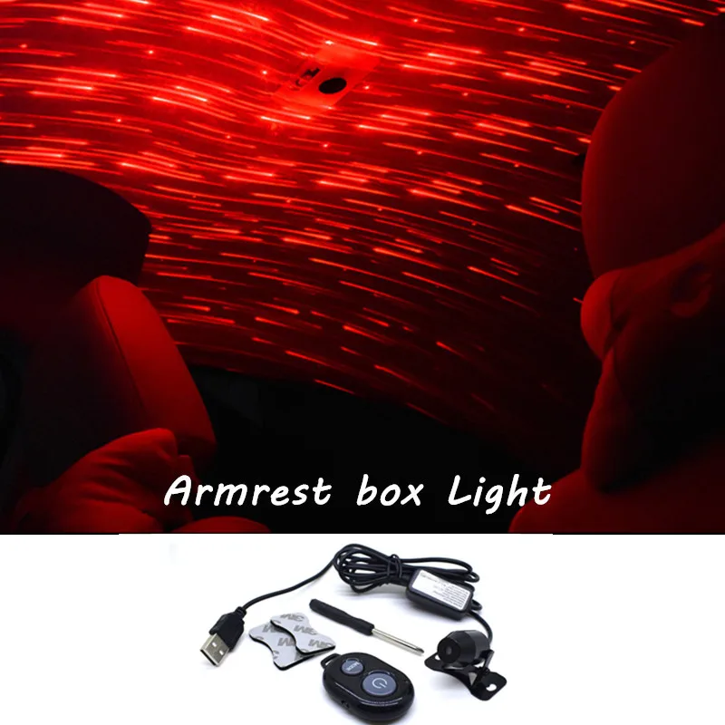 

USB LED Starry Meteor Car Interior Decorative Light DJ Music Sound Light Ambient Light Set Colorful Roof Refit