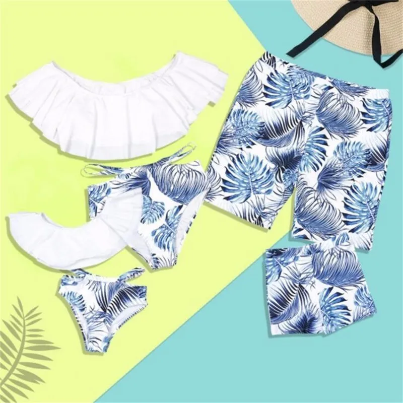 LILIGIRL/летний купальник «Мама и я»; комплект бикини для мамы, дочки, папы и сына; одежда для купания для семьи; пляжная одежда; одинаковые комплекты - Цвет: Ali1192W
