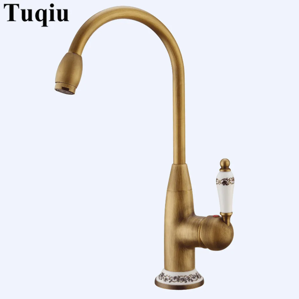 Kitchen Sink Faucets Antique Kitchen Mixer Tap Ceramic Cold and Hot Kitchen Sink Crane Single Handle Deck Mounted Faucet Kitchen Sink Faucets Antique Kitchen Mixer Tap Ceramic Cold and Hot Kitchen Sink Crane Single Handle Deck Mounted Faucet