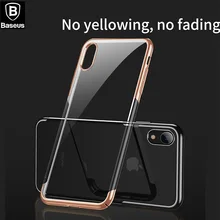 BASEUS блеск серии чехол для iPhone XS/XS Max для iPhone XR сверкающих металлизированных ARC Ясно Прочный PC задняя крышка телефона