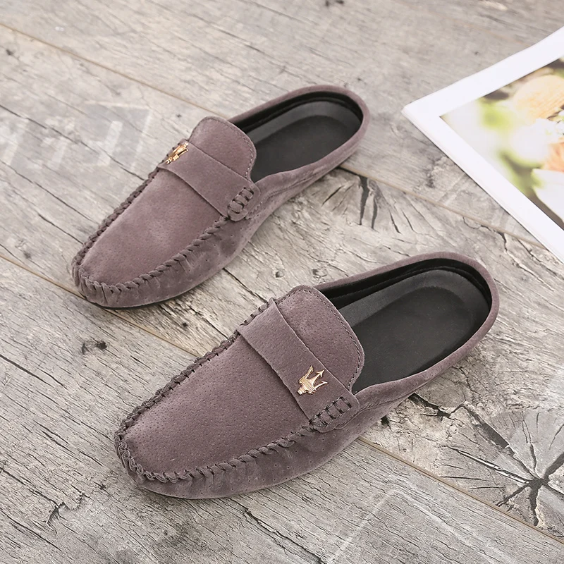 Casual Footwear Men Youth Half Drag Comfortable Man Shoes Black Brown Breathable Fashion Shoes Brand Designer Half slippers