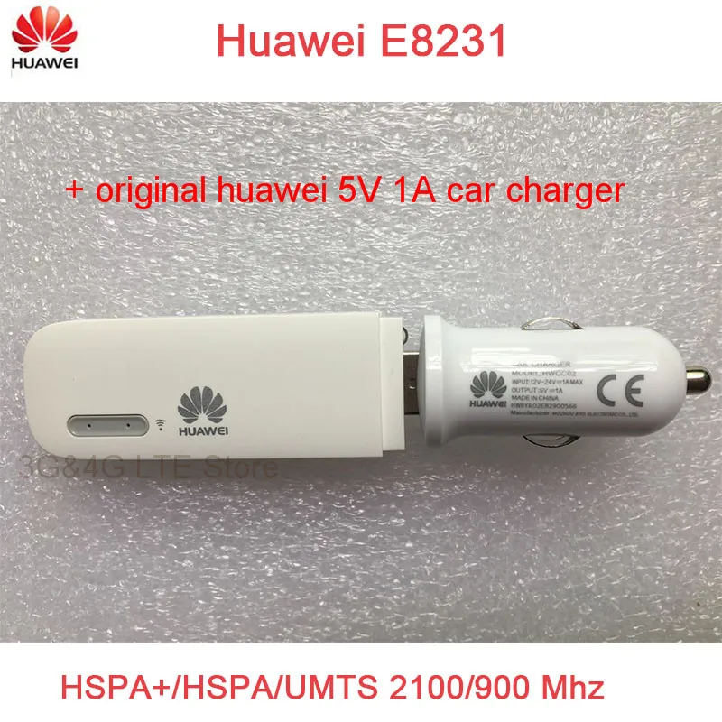 

Unlocked Original Huawei E8231 with original huawei 5V 1A car charger 21M 3G USB wifi modem