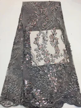 

African Lace Fabric Green French Net Embroidery Stones Tulle Lace Fabric For Nigerian Party Dress