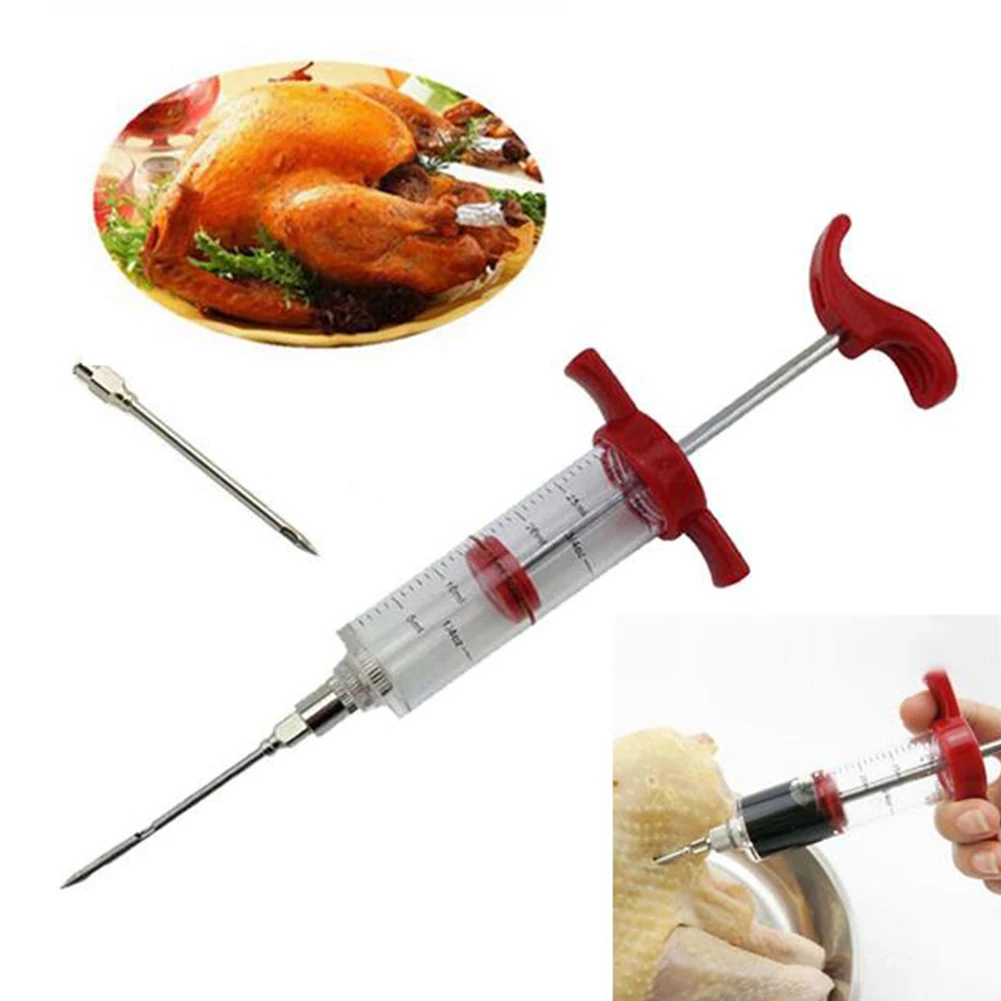 cheap Kitchen tools Meat sauce Syrings Marinade Injector Christmas Roasted Turkey Flavoring BBQ seasoning Injection Syringe