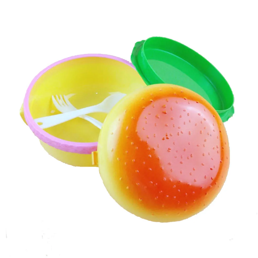 

Lunch Box For Kids Bento Box Food Container Creative Burger Children Lunch Box Food Container Storage With Children Fork Y1