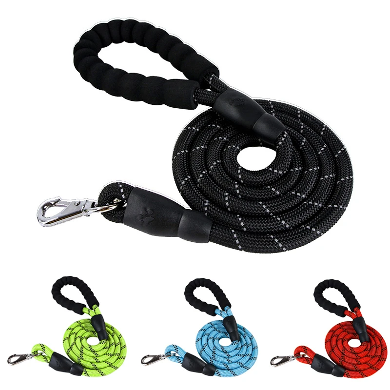 rope dog leash with padded handle