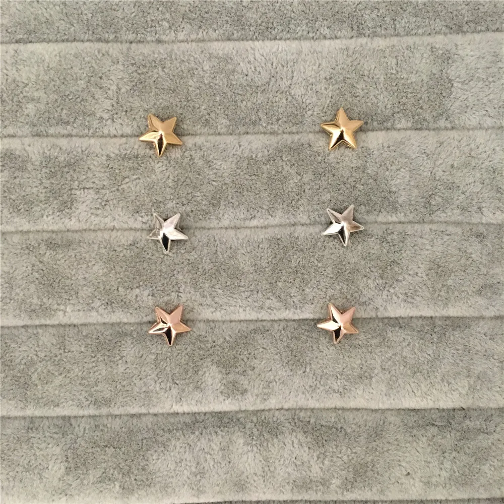 

FASHION JEWELRY CUTE GOLD ROSEGOLD RHODIUM THREE COLOR SMALL STUD EARRING SET