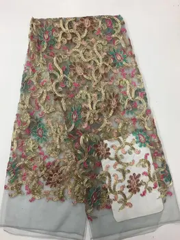 

2018 latest high quality african french lace fabric.Tulle french lace fabric for wedding dresses by DHL free shipping
