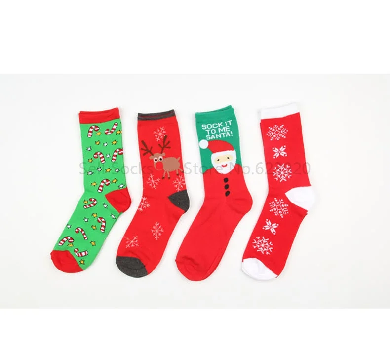 Новинка; сезон осень-зима; новогодний Санта-Клаус; Рождественский подарок; носки с изображением снежного лося; длинные носки; хлопковые носки для мужчин и женщин; европейские размеры 35-43; SD15