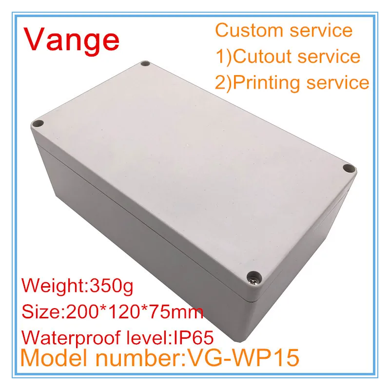 

1pcs/lot mould made project box IP65 ABS plastic junction box enclosure for launcher device 200*120*75mm