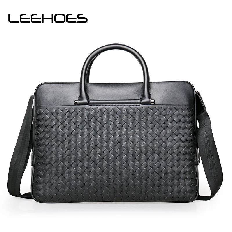

Famous Male Bag Brand Business Men Handbag Cross Section Shoulder Bag Satchel Multi Compartment Briefcase Knitting Tote Hand Bag