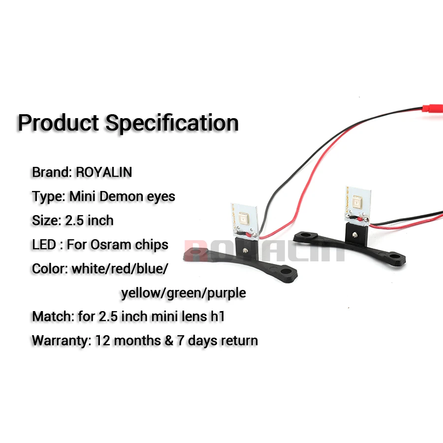 ROYALIN سيارة LED DRL الشيطان عيون دراجة نارية شيطان الشر عيون 2.5 المصابيح الأمامية جهاز عرض صغير عدسة H1 w/المنعطف تحكم أسلاك DIY