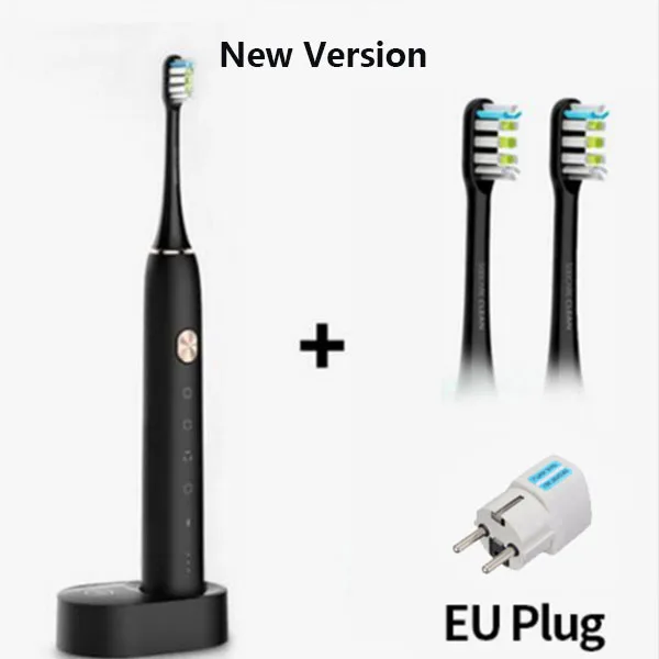 Обновлен Xiaomi Sonic Soocare X3s Здоровый умный электрический Bluetooth Водонепроницаемый четыре чистке модели Беспроводной зарядки - Цвет: Black Clean Kit