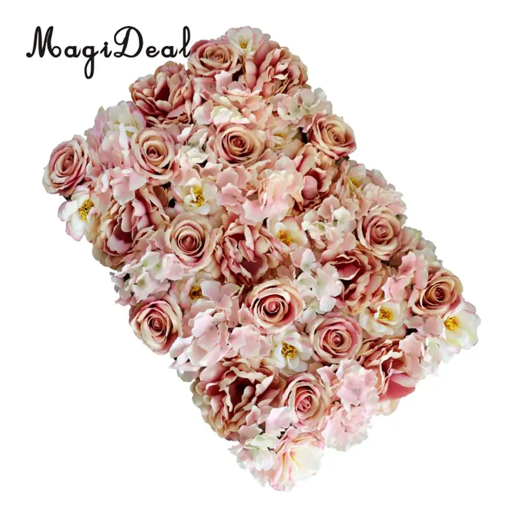 MagiDeal Artificial Flower Wall Panels Wedding Venue Decor Photo Backdrop Light Pink