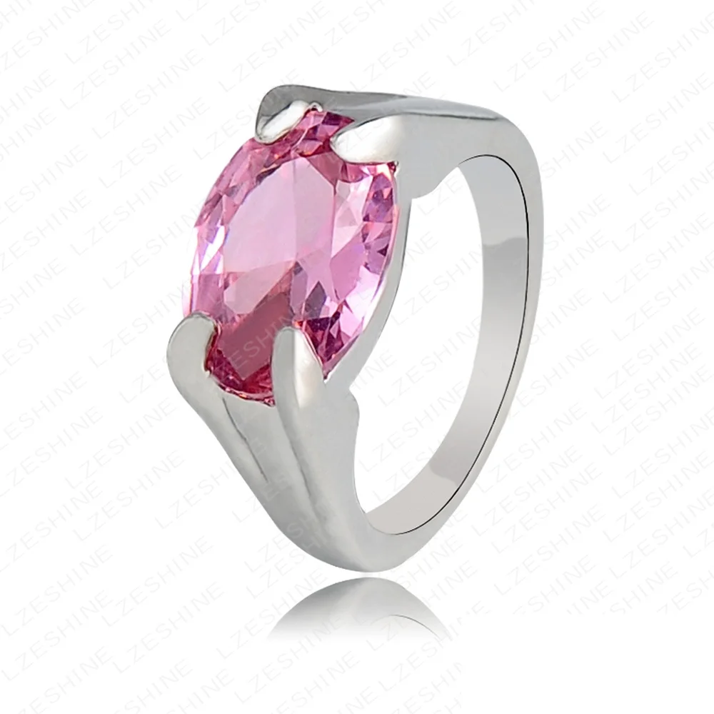 Sweet Girls Rings Pink Austrian Crystal Elements Ring Silver Color Ring