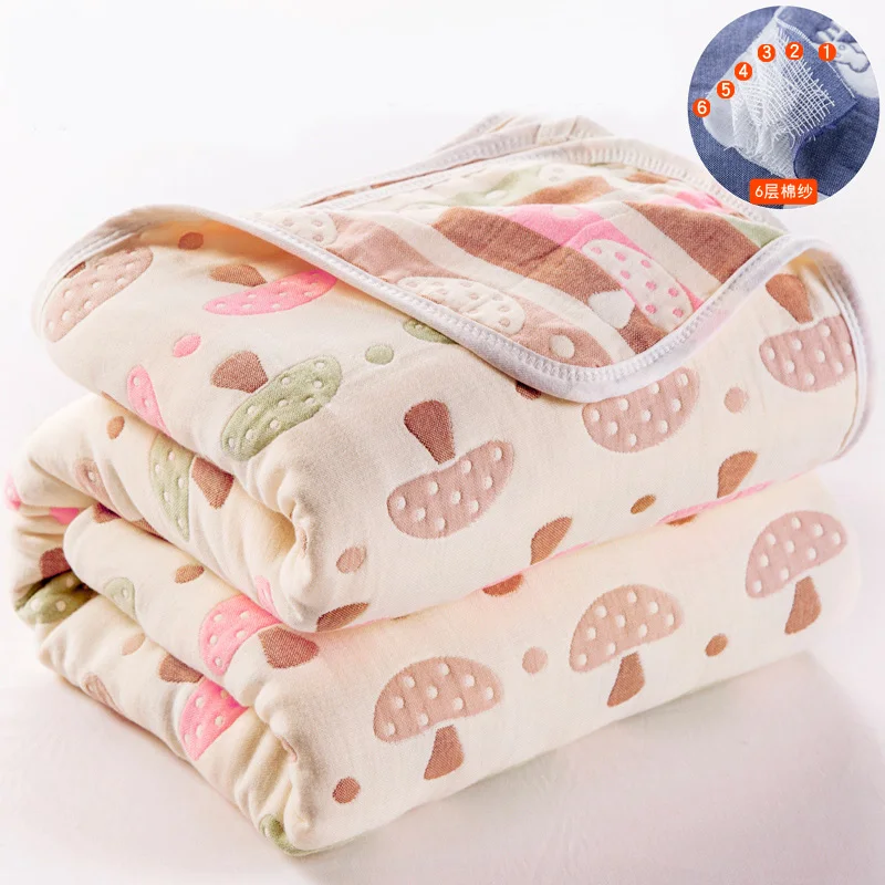 spesifikasi Selimut Bayi Katun Muslin 6 Lapisan Newborn Swaddling Musim Gugur Bayi Warp Bedong Bayi Selimut dan Seprai Selimut Menerima