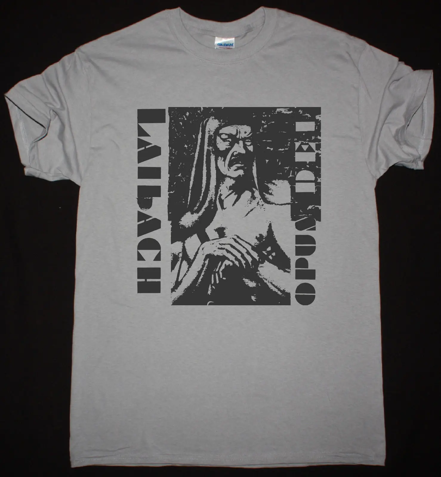 LAIBACH OPUS DEI 1987 LIGHT GREY T SHIRT AVANT GARDE MARTIAL INDUSTRIAL Gift Print T-shirt Hip Hop Tee Shirt NEW ARRIVAL tees | Мужская