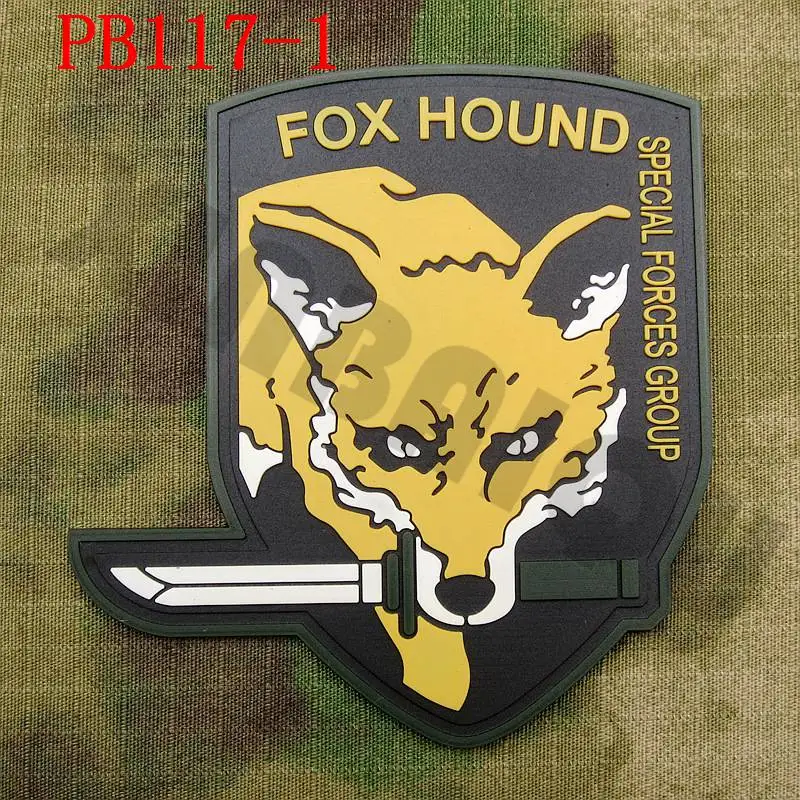 ПВХ патч металлическая Шестерня твердый MGS FOX HOUND спецназ Группа крюк на