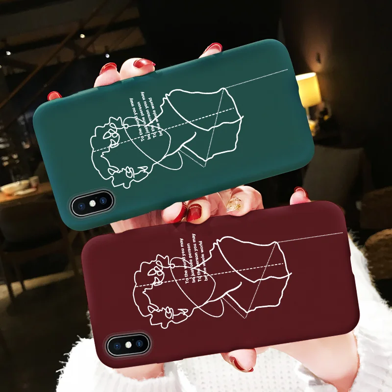 فينوس الملونة ماتي لينة TPU كوكه لفون 6 6 S 8 زائد غطاء ل فون X XR XS ماكس 9 10 الجسم الفن سيليكون ل فون 7 حالة