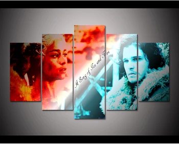 

HD Print 5pcs Game Of Thrones ice and fire canvas wall art Painting home decor wall art picture print canvas painting /PT1207