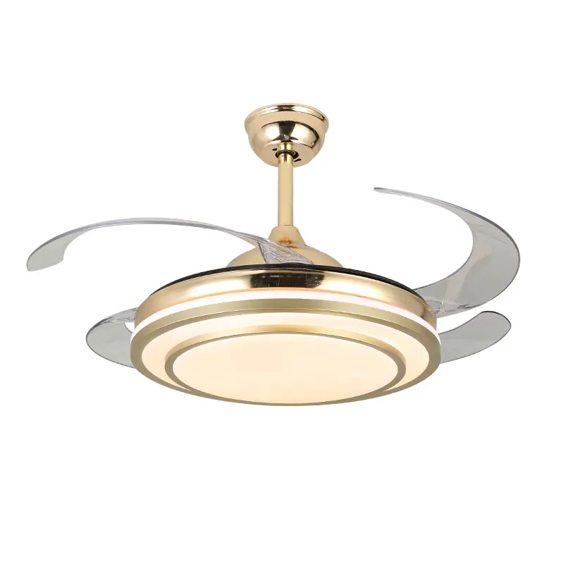 

Ceiling fan lamps/light remote control led light fixture folding/invisible/retractable/hidden blades for living room bedroom