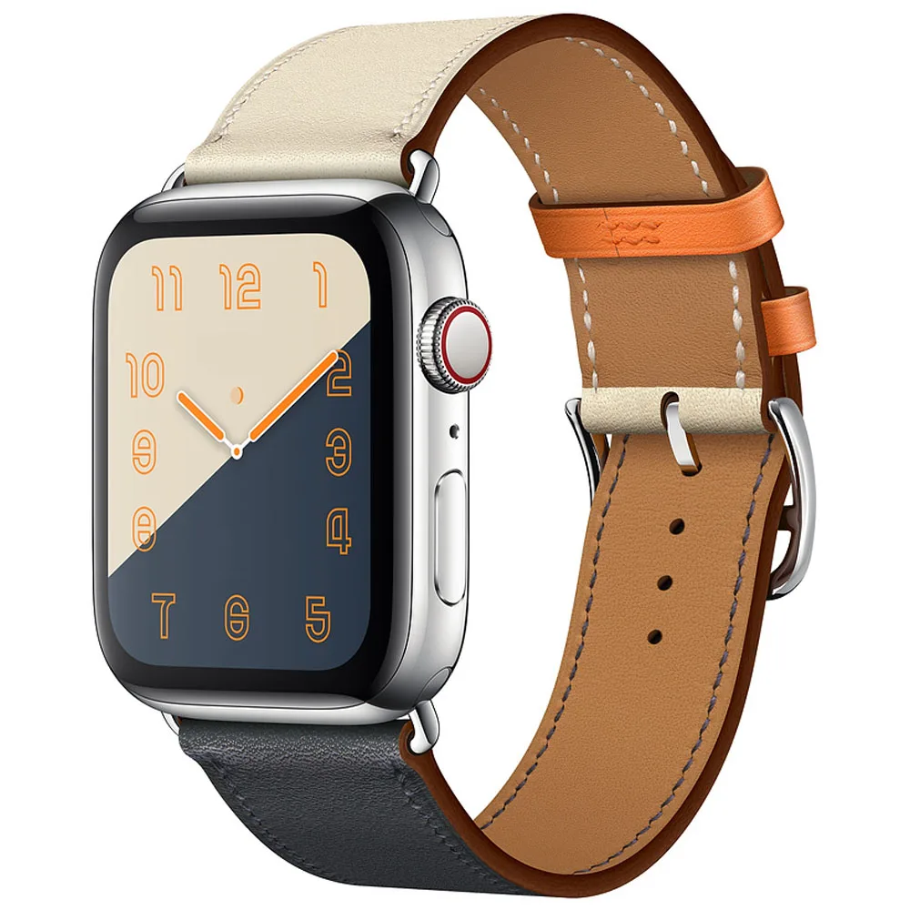 2018 новые цвета кожаный ремешок для часов Apple Watch 42 мм 44 40 38 серия 4/2/1 спортивный