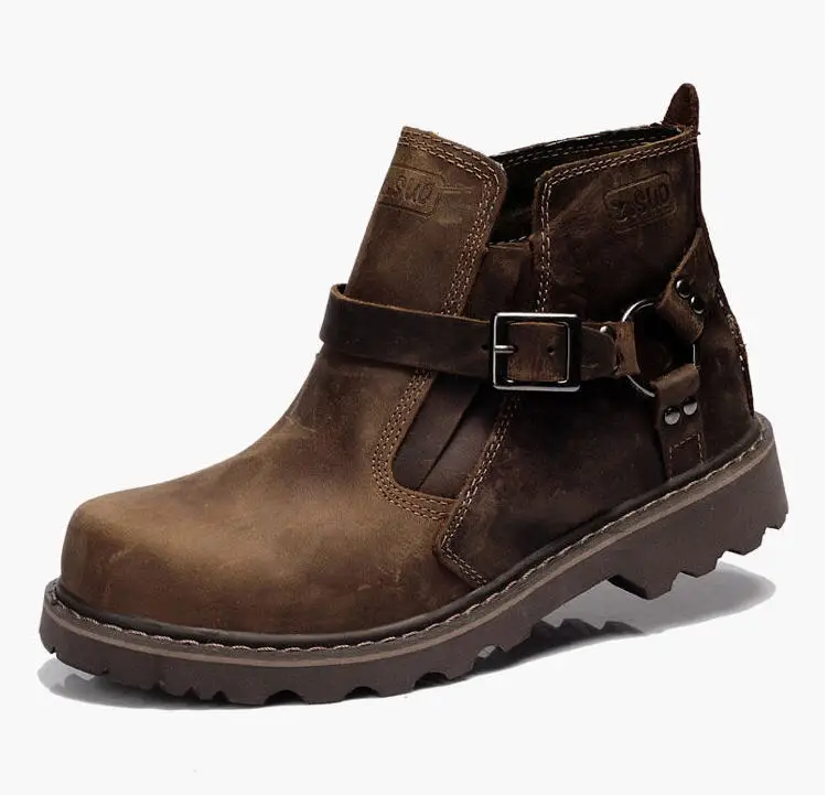 

Men'S Horse Cowhide Short Hiking Tooling Boots Female Male Guinuine Leather Martin Boots Free Shipping H775
