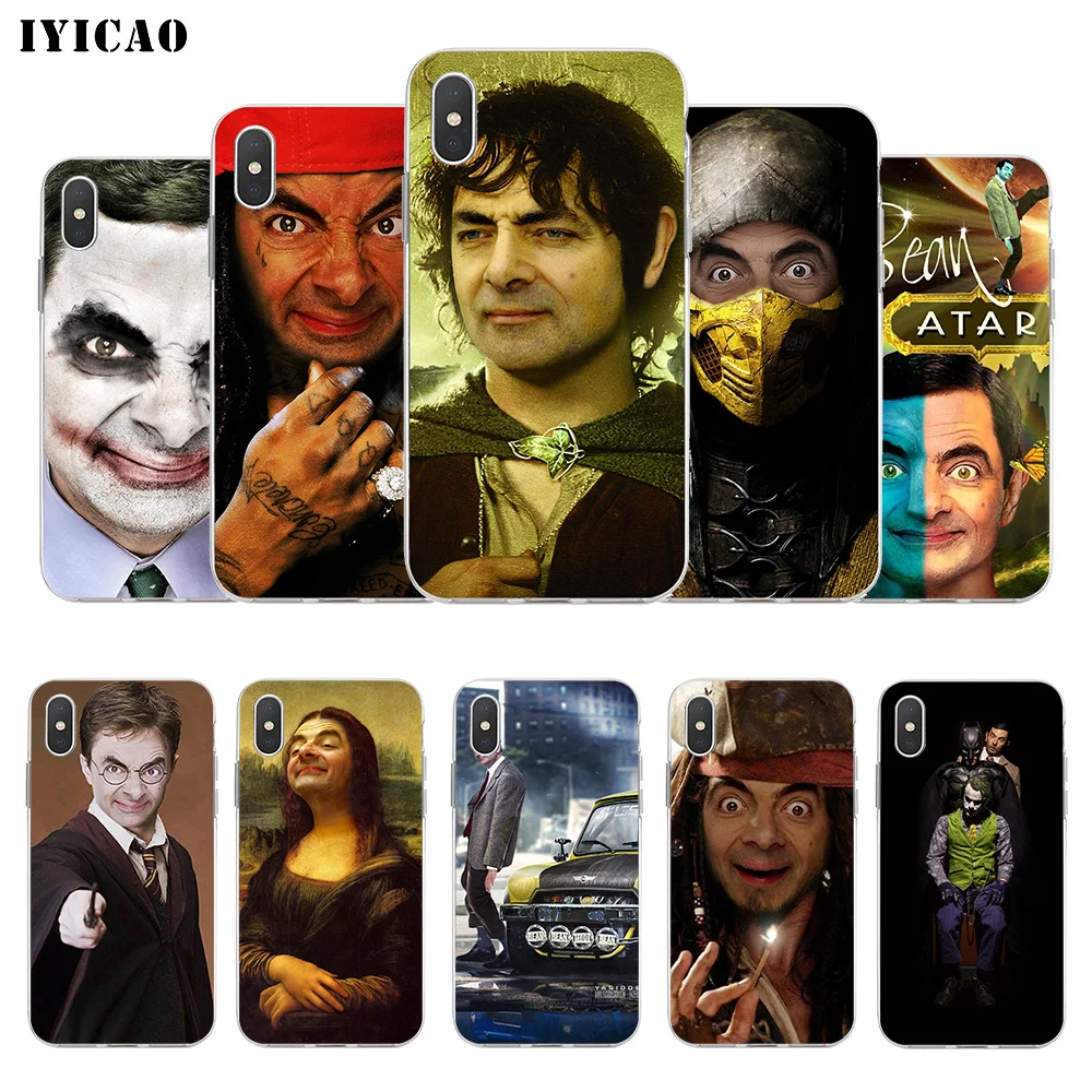 

IYICAO Funny Mr Bean Soft Silicone Phone Case for iPhone X XR XS MAX 6 6s 7 8 Plus X 5 5S SE TPU Cover