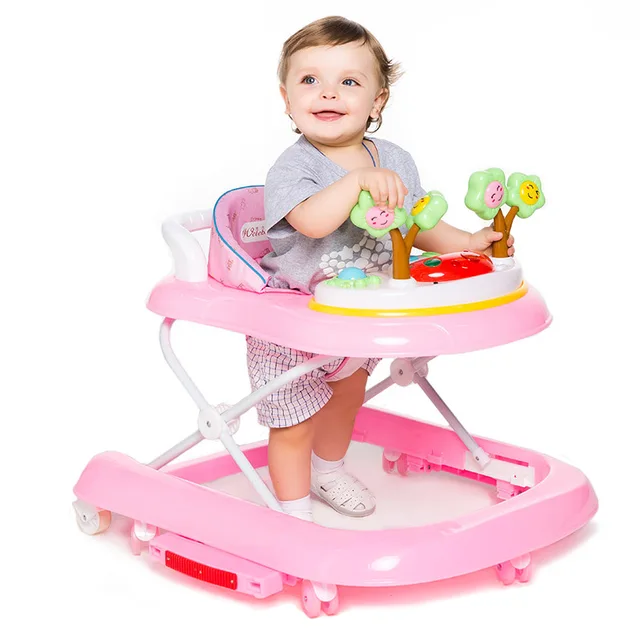 Folding Baby Walker Portable Toddler Baby Walker With Wheels Adjustable
