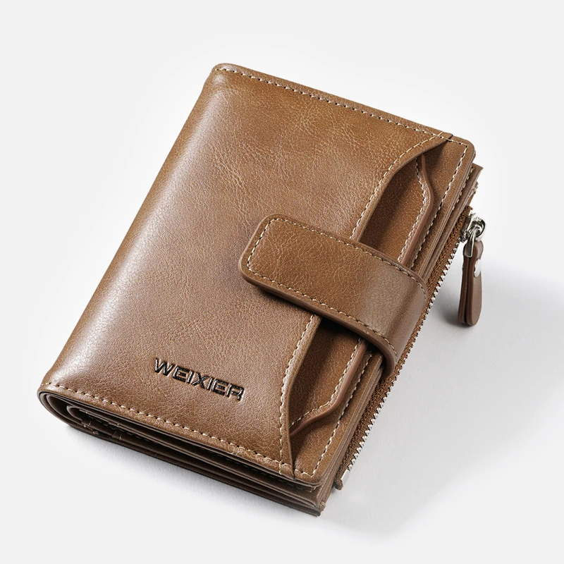 

Vintage Man Short Wallet PU Leather Purse For Man Small Coin Bag Card Holder Men's Wallets Solid Zipper Purses Clutch Wallet